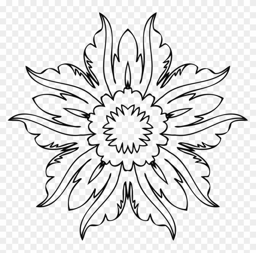 Drawing Line Art Floral Design Flower - Black Eyed Susan Clip Art #1340865
