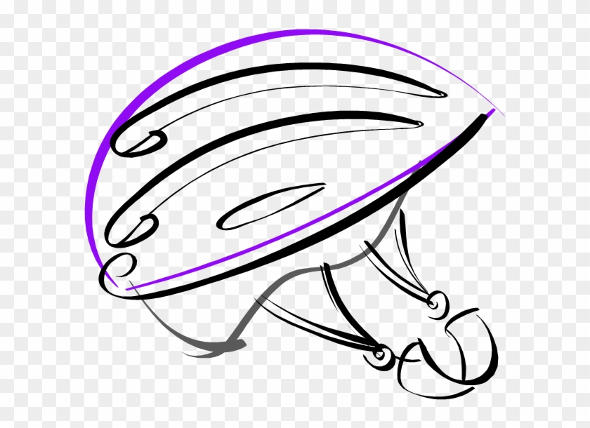 Clip Art Bike Helmet Graphic - Helmet For Bike Drawing #1340926