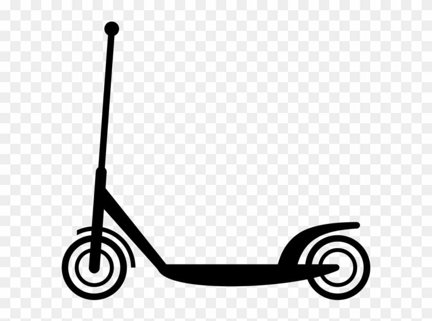 Kick Scooter Motorcycle Moped Electric Vehicle - Scooter Black And White Clipart #1340929