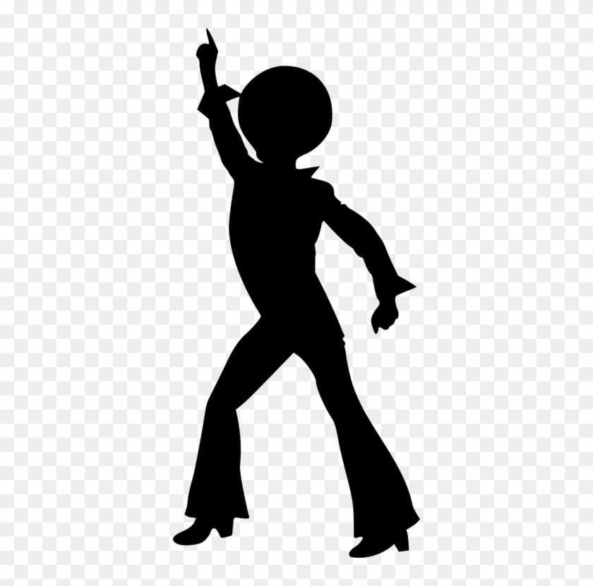 Dancing Girl Silhouette Clipart - Disco Dancing Silhouette #1340934