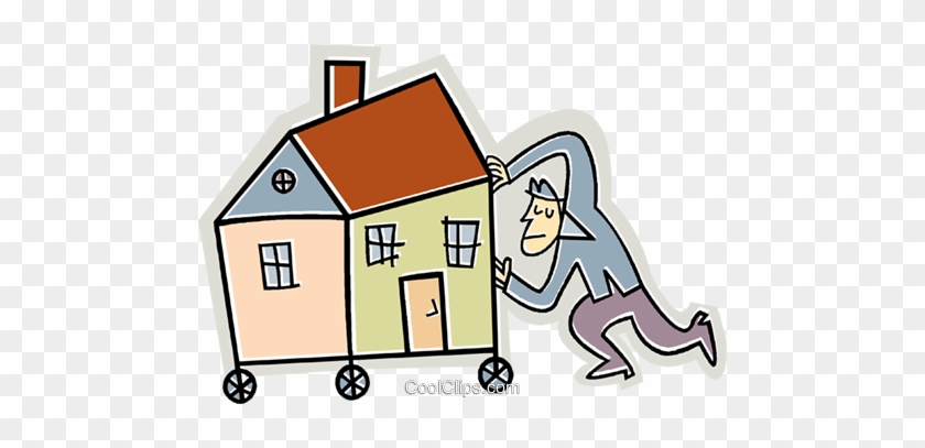 Man Moving His House On Wheels Royalty Free Vector - Cartoon - Free  Transparent PNG Clipart Images Download