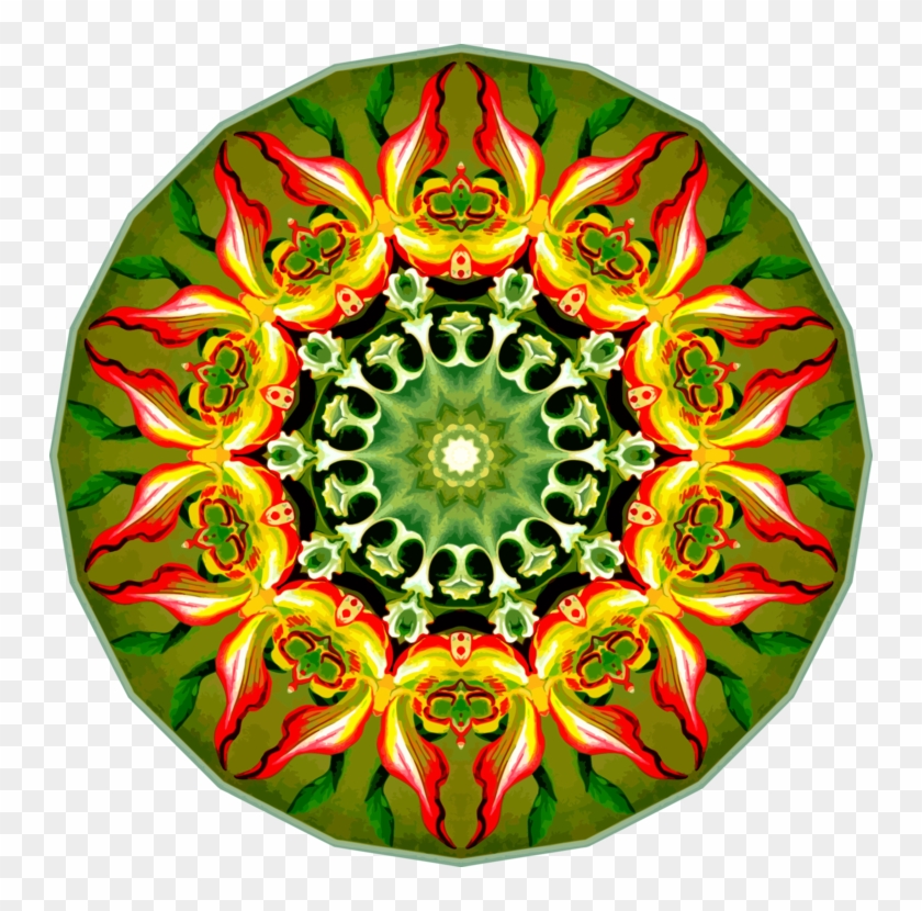 Symmetry Kaleidoscope Christmas Ornament Flower Christmas - Illustration #1341014