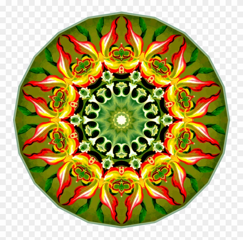 Symmetry Kaleidoscope Christmas Ornament Flower Christmas - Illustration #1341014