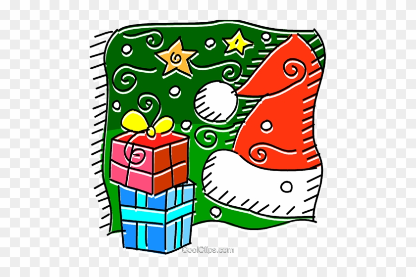 Christmas Gifts And Santa's Hat Royalty Free Vector - Gift #1341024