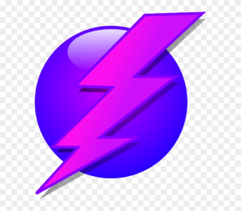 Purple Lightning Bolt Clipart Lightning Electricity - Lightningbolt In A Circle #1341099