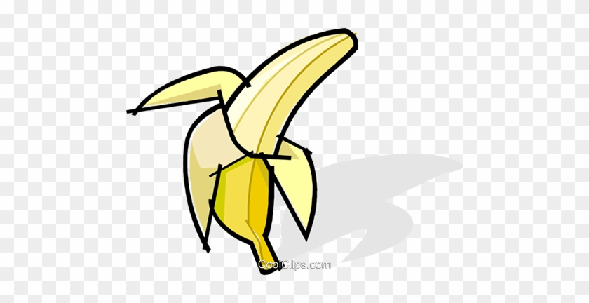 Peeled Banana Royalty Free Vector Clip Art Illustration - Peeling Banana Clip Art #1341133