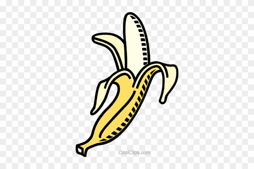 Peeled Banana Royalty Free Vector Clip Art Illustration - Avocado And Banana Month Journal #1341145