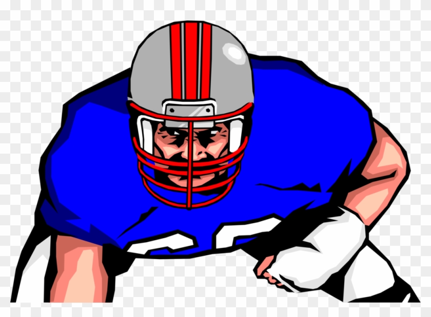 Vector Illustration Of Football Player Ready To Kick - Defensive Lineman Clip Art #1341279