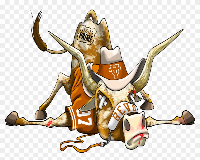 Defeated Texas Longhorn Mascot Cartoon Caricature Illustration - Ut Longhorn Cartoon Png #1341318