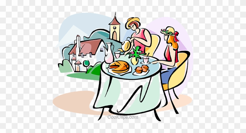 English Women Having Breakfast Royalty Free Vector - Café Da Manhã Clipart #1341333