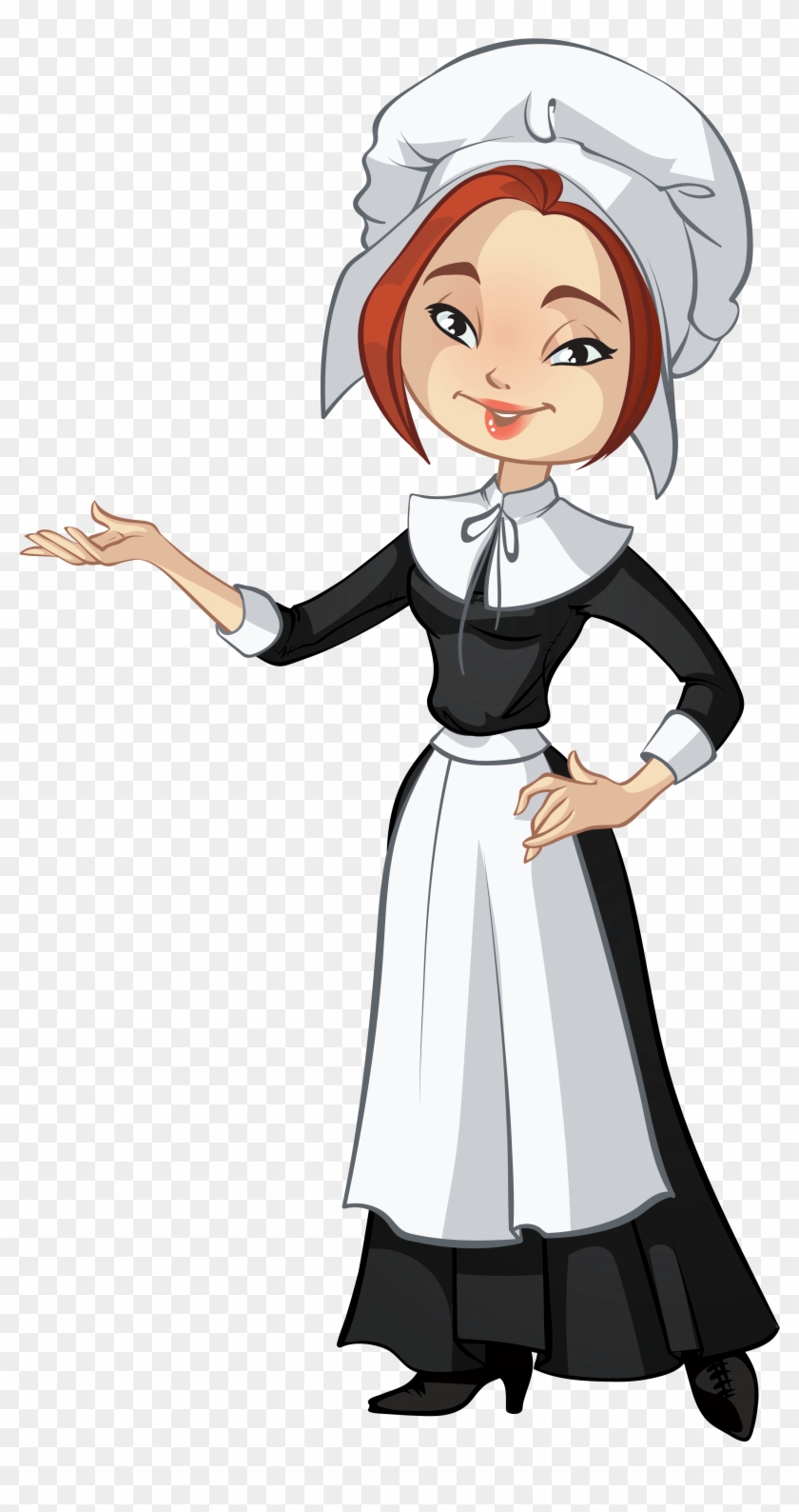 Transparent Female Pilgrim Png Clipart - Girl Pilgrim Cartoon #207814