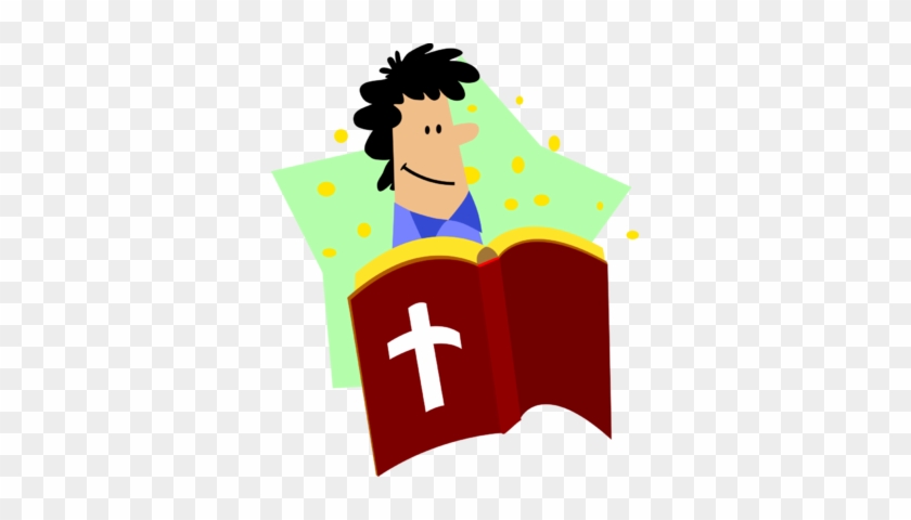 Happy Man Reading Bible - Read Bible Cartoon Png #207844