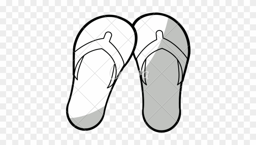 Flip Flops Black White Clip Art - Flip-flops #207973