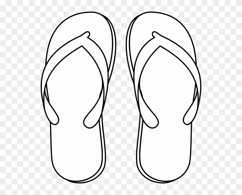 Drawing Of A Flip Flop - Flip Flops Black And White - Full Size PNG