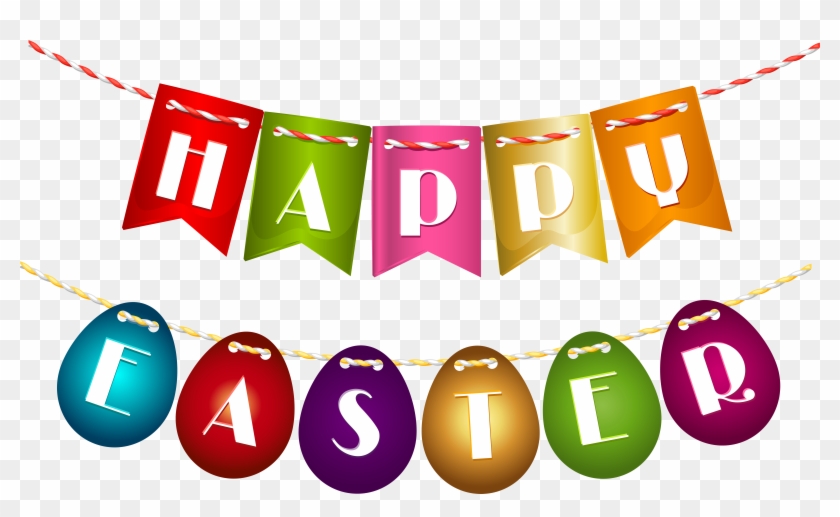 Happy Easter Streamer Png Clip Art Image - Banner Happy Easter Sign Clipart #208359