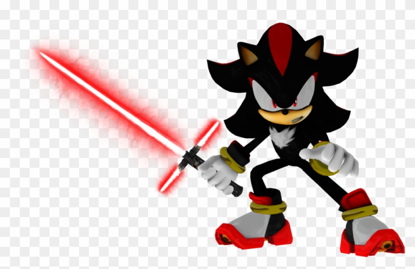 Shadow With The Red Lightsaber By Oscar050 - Shadow The Hedgehog With A Lightsaber #209106