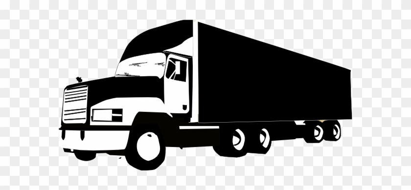 Truck Silhouette 2 Clip Art - Truck And Trailer Silhouette #209418