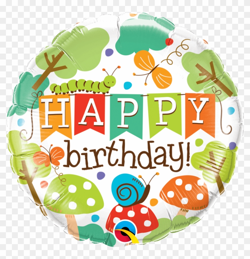 'happy Birthday ' Garden Creatures Foil Balloon - Happy Birthday Banner #209441