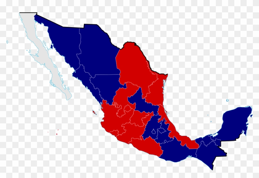 1858 Mexico Map Civil War Divisions - Liberals Vs Conservatives Mexico #209520