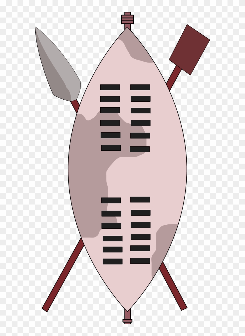 Military Vector Art - Zulu Shield And Spear #209528