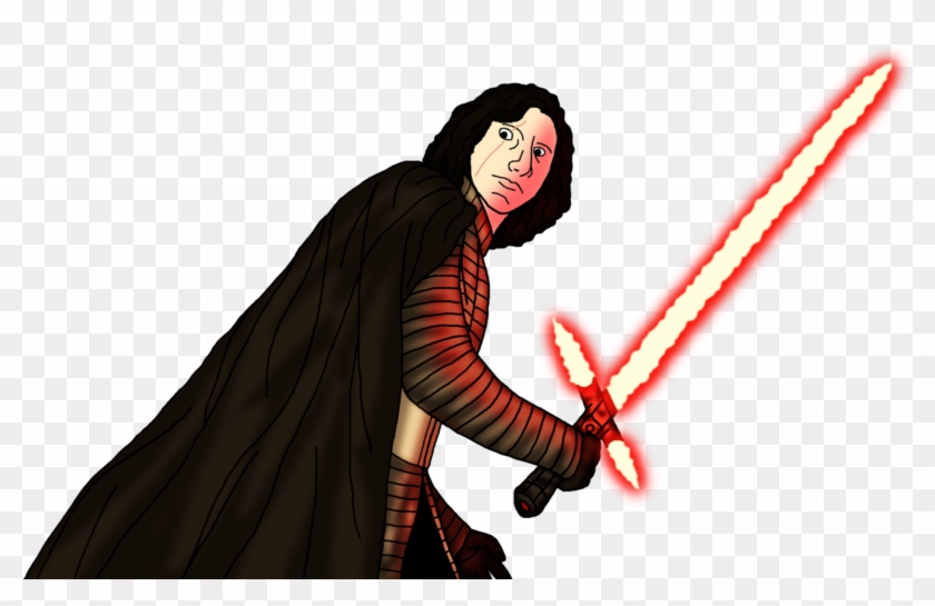 Star Wars Black And White Clip Art Download - Last Jedi Kylo Ren #209599