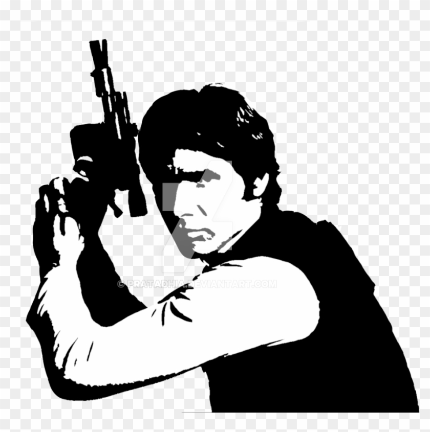 Han Solo, Single Layer Stencil By Pratadhia - Han Solo Black And White #209613