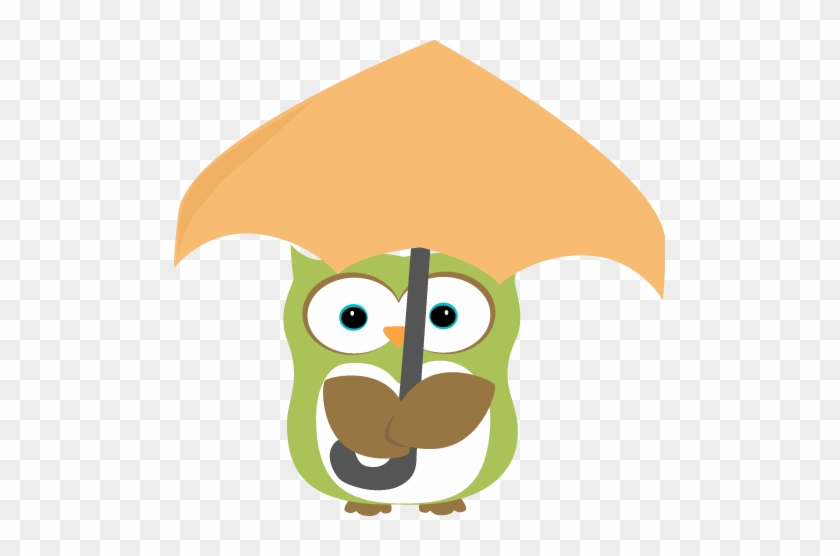 Owl Under Umbrella Clip Art - Umbrella Owl Clipart #209792