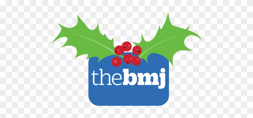 The Bmj Logo With Holly Leaves And Berries On Top - Bmj #210030
