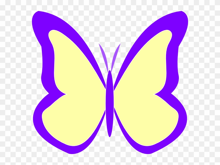 Purple Ivory Butterfly Clip Art At Clker - Butterfly Yellow And Violet #210042