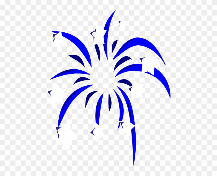 Blue Fireworks With White Stars Clip Art - Free Patriotic Clip Art #210444