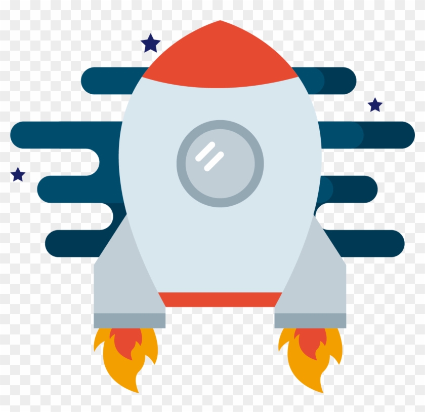 Spacecraft Space Shuttle Rocket - Starship Flat Design #210508