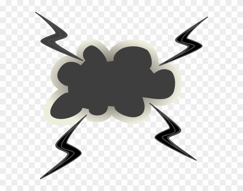 Angry Cloud With Lightening Bolts Clip Art - Angry Cloud Clipart #210862