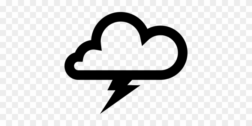 Lightning Thunder Cloudy Clouds Overcast O - Thunderstorm Icon Png #211067