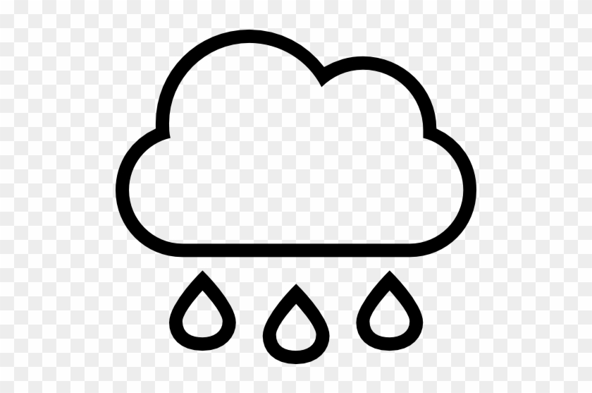 Rain Cloud With Drops Falling Weather Stroke Interface - Simbolo Lluvia #211182