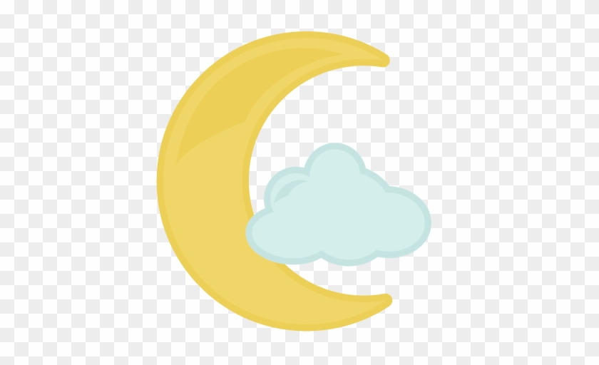 Moon With Cloud Svg File For Cutting Machines Baby - Clip Art #211207