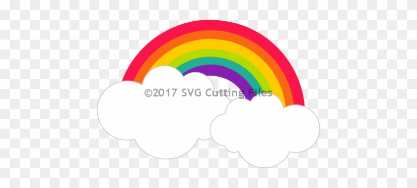Simple Rainbow And Clouds - Clouds With Rainbow Svg #211261