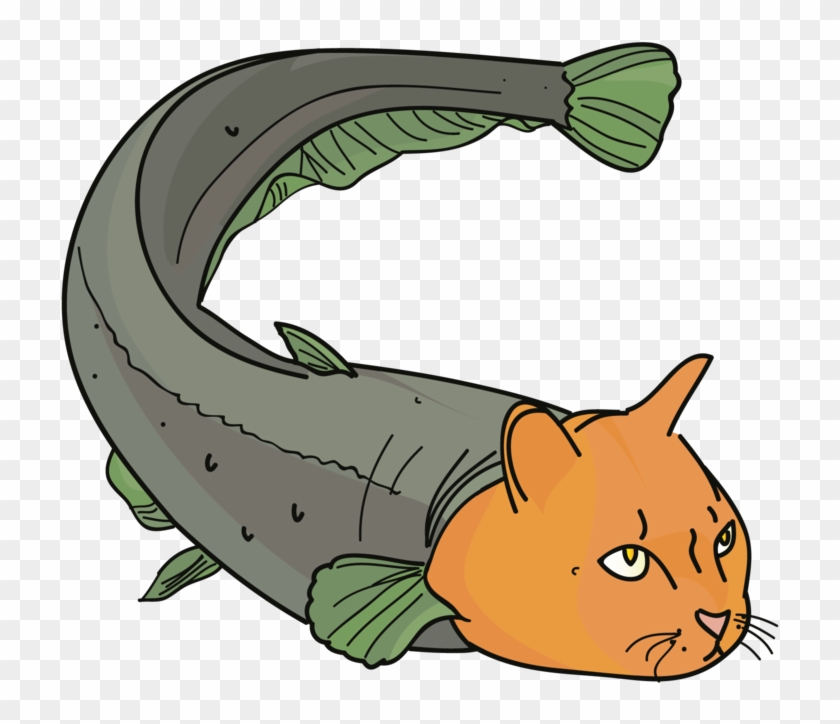 Clipart Of A Catfish - Cat Fish Cartoon #211264