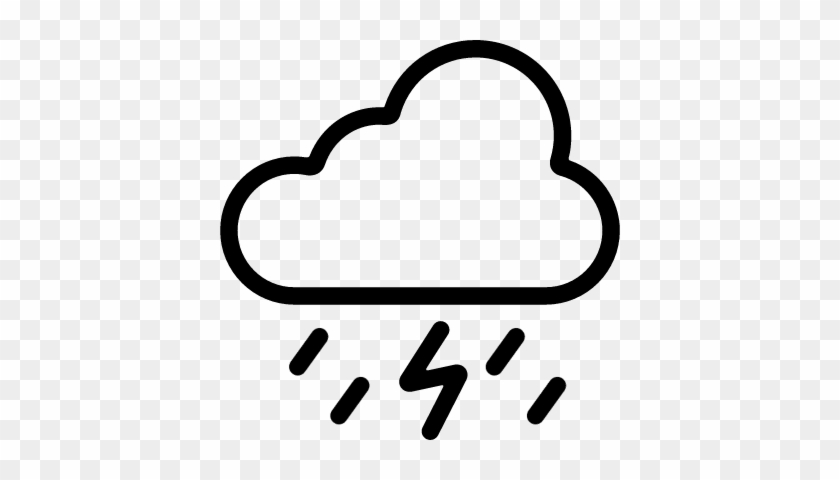 Stormy Cloud With Rain And Thunder Vector - Nube Con Un Trueno #211298