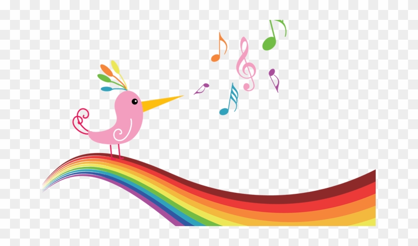 Rainbow Butterfly Clipart Spring Music Concert - Rainbow Music Notes Png #1341473