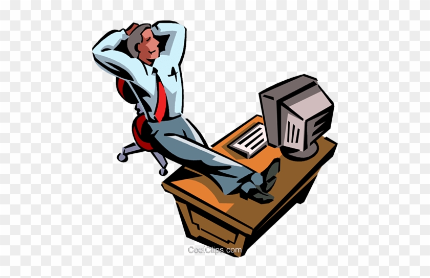 Relaxing At Desk - Clipart Am Schreibtisch #1341687