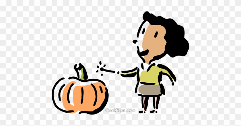 Woman With Magic Wand And Pumpkin Royalty Free Vector - Jack-o'-lantern #1341729