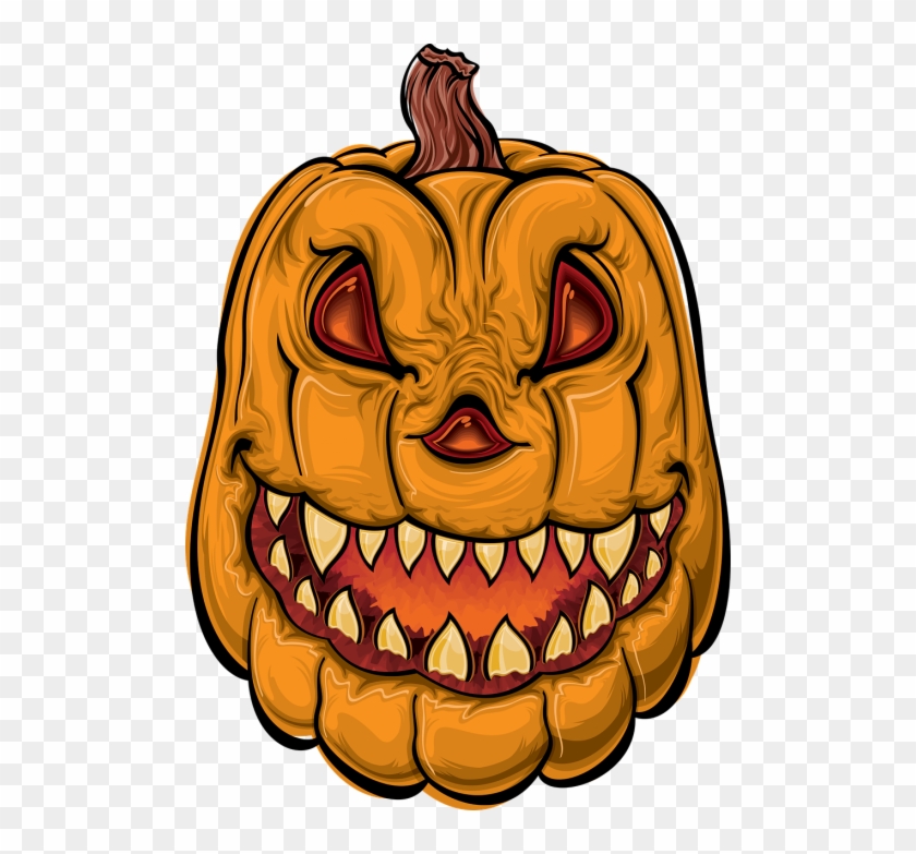 Pumpkin Clipart Horror - Demonic Pumpkin Art Throw Blanket #1341738