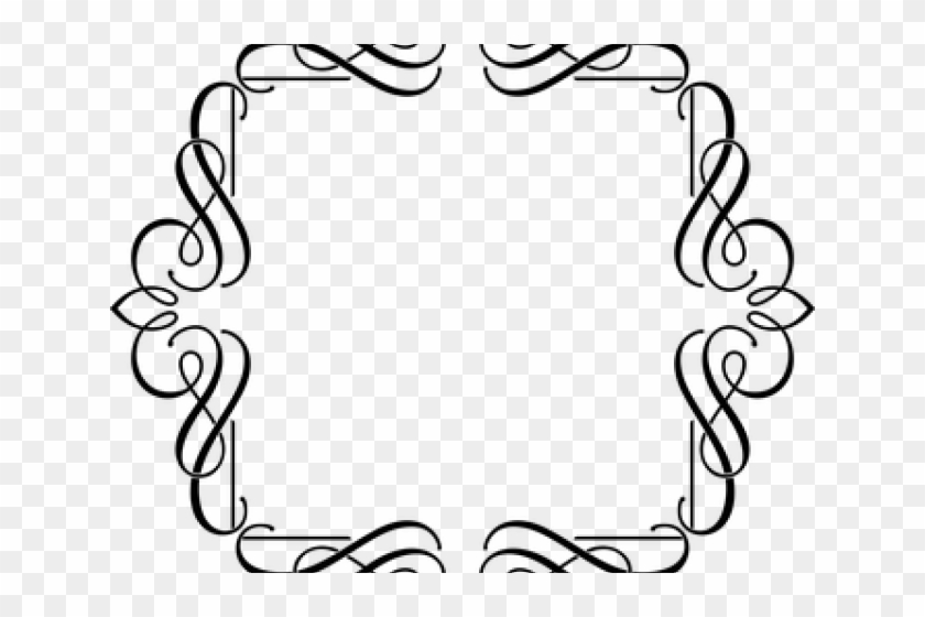 Decorative Border Clipart Fancy - Fancy Black Line Design Transparent #1341867