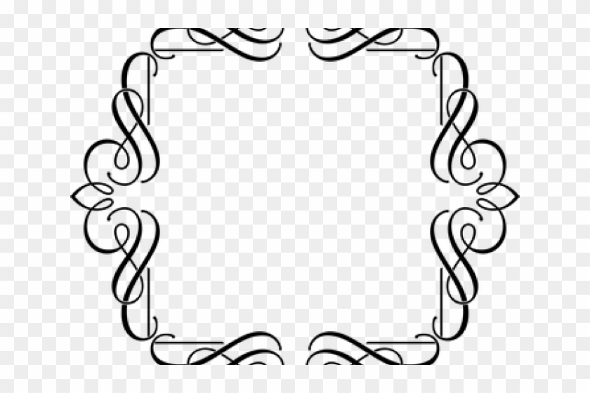 Decorative Border Clipart Fancy - Fancy Black Line Design Transparent #1341867