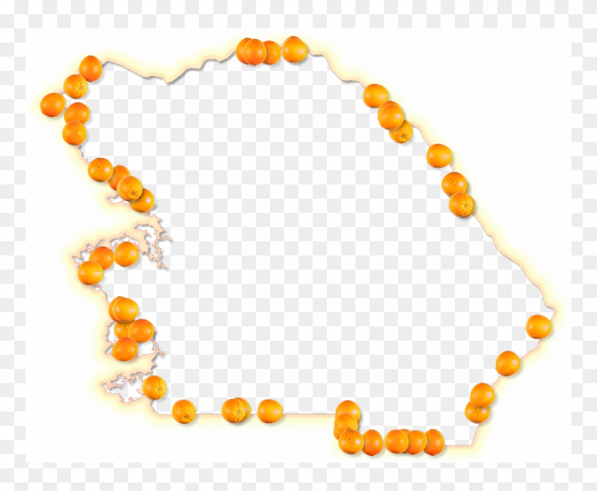 A Map Of Citrus With A Yellow-orange Glow Border And - Circle #1341884