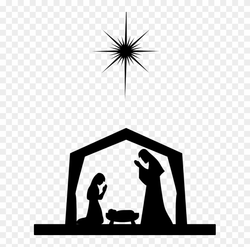 Nativity Scene Nativity Of Jesus Silhouette Christ - Nativity Scene Silhouette Svg #1341891