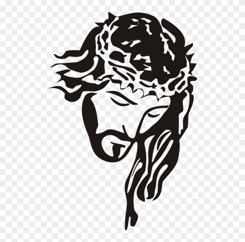 Black And White Depiction Of Jesus Christian Art Drawing - Jesus Black And White #1341893