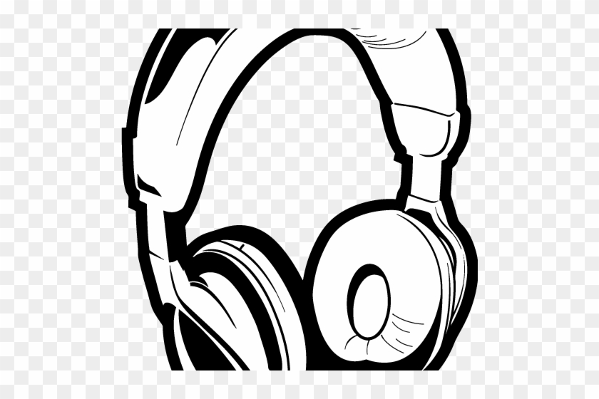 Computer Headphone Clipart Black And White - Black And White Headphone #1341901