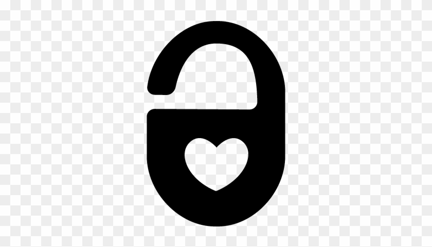 Open Padlock With A Heart Vector - Icon #1341964