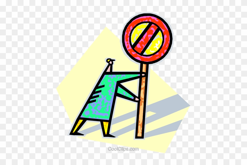 Human Form With A Stop Sign Royalty Free Vector Clip - End Of Lecture #1342023